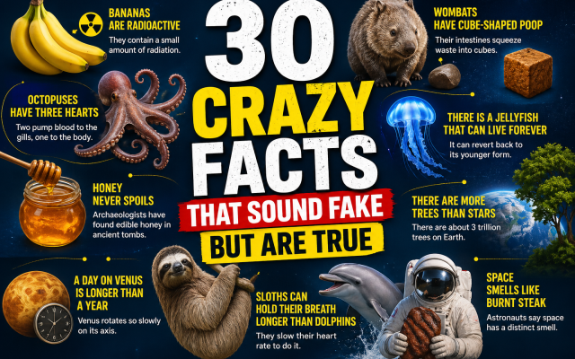 30 Crazy Facts That Sound Fake But Are True (You Won’t Believe #12)